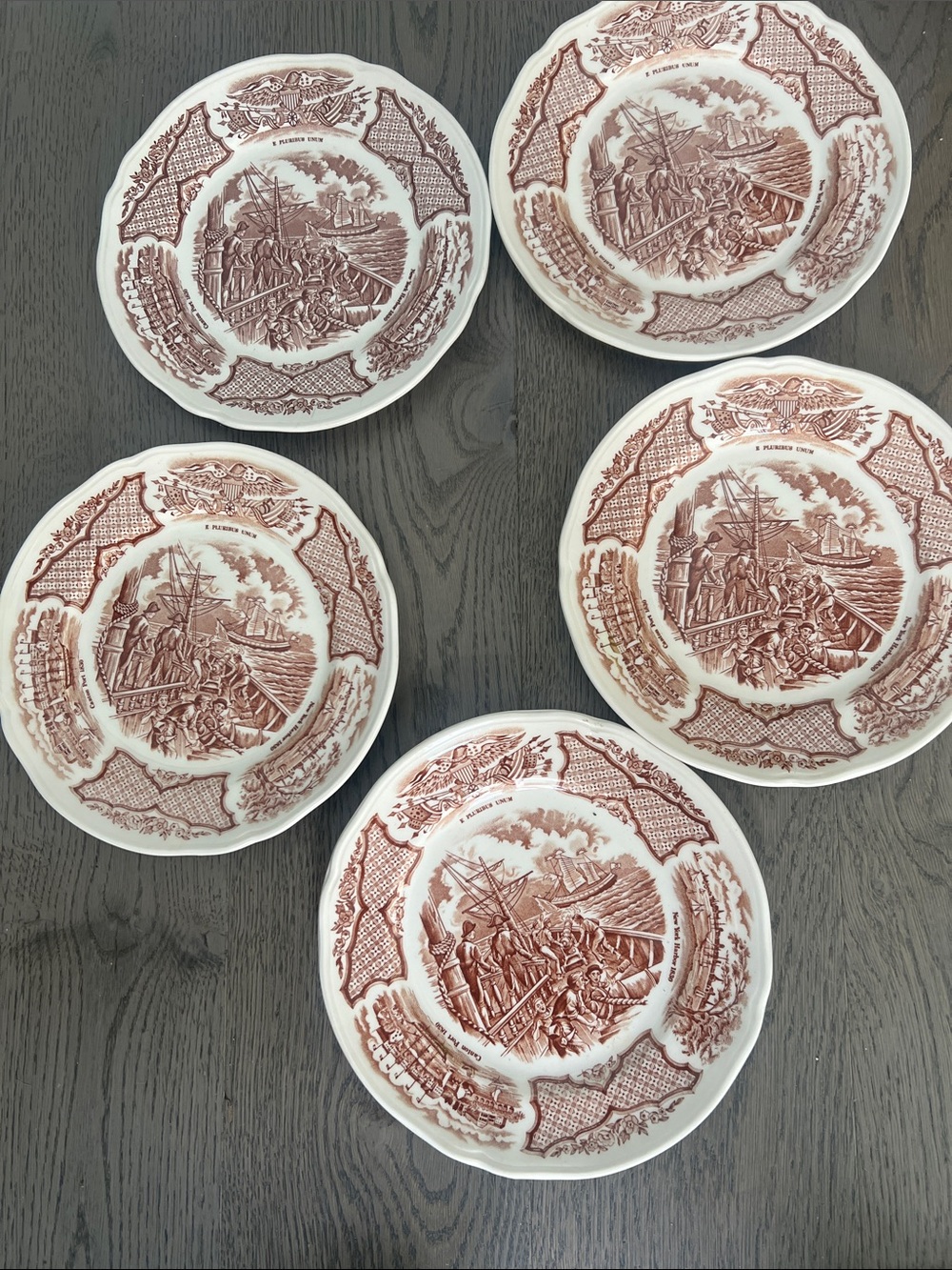 vintage 1960 Alfred Meakin Historic Plates - Set of 5